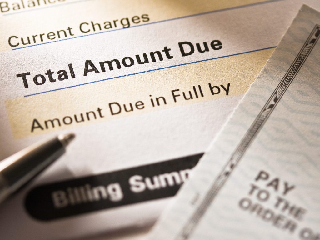 Credit card statement and check