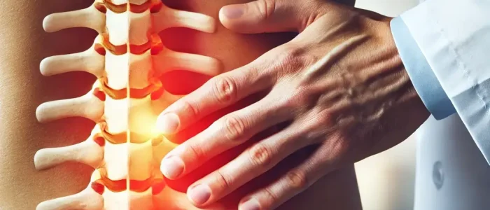 DALL·E 2024-09-17 21.30.09 – A close-up image of a human spine, showing someone massaging the lower back due to pain in a clean and professional medical environment. Consistent so DALL·E 2024-09-17 21.30.09 - A close-up image of a human spine, showing someone massaging the lower back due to pain in a clean and professional medical environment. Consistent so